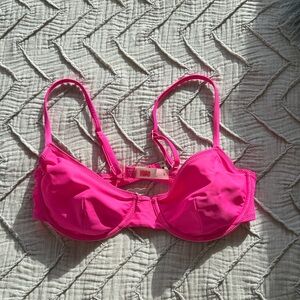 SOLID & STRIPED Fuchsia Bikini Top